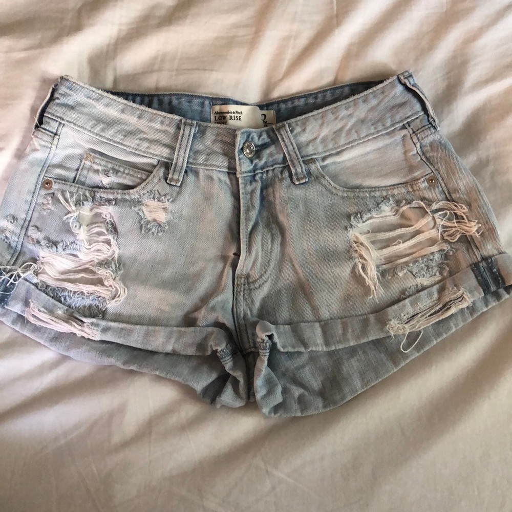 Light blue jean shorts